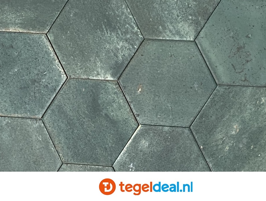 Hexagon tegels Ribesalbes, Hope OLIVE mat, 15 x 17,3 cm. Groene, matte